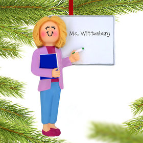 Personalized Teacher at Whiteboard Christmas Ornament