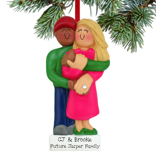 Personalized Engagement Couple Christmas Ornament