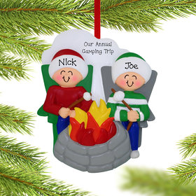 Personalized Firepit Couple Christmas Ornament
