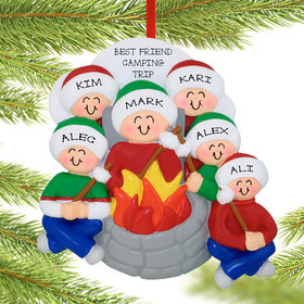 Firepit 6 Friends Christmas Ornament