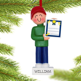 Personalized School Award Boy Christmas Ornament