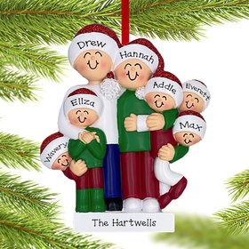 Personalized Family Of 7 Holiday Joy Christmas Ornament