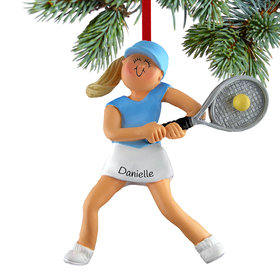 Personalized Tennis Player Girl Christmas Ornament