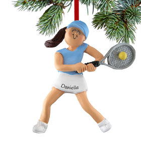 Personalized Tennis Player Girl Christmas Ornament