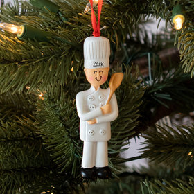 Personalized Chef Male Christmas Ornament