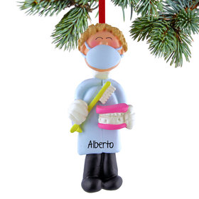 Personalized Dentist/Hygienist Male Christmas Ornament