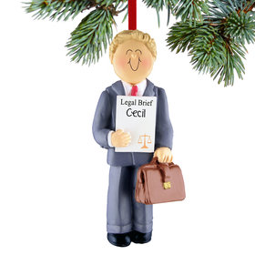 Personalized Lawyer Male Christmas Ornament