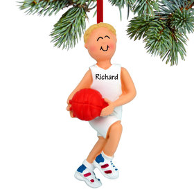 Personalized Basketball Player Holding Basketball Boy Christmas Ornament