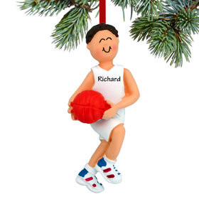 Personalized Basketball Player Holding Basketball Boy Christmas Ornament