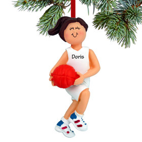 Personalized Basketball Player (Girl) Christmas Ornament
