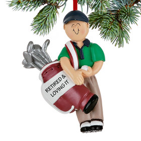 Personalized Golfer Male Retirement Christmas Ornament