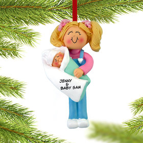 Personalized Big Sister Holding Baby Christmas Ornament