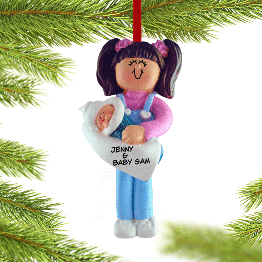 Personalized Big Sister Holding Baby Christmas Ornament