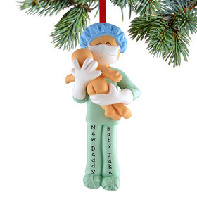 Personalized Obstetrician, New Father or Midwife Christmas Ornament
