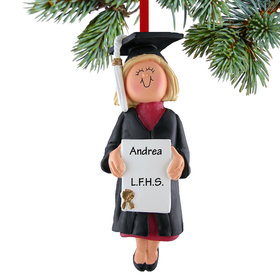 Personalized Graduate Female Christmas Ornament