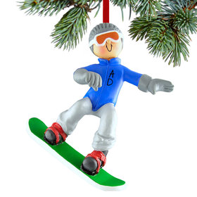 Personalized Snowboarder Male Christmas Ornament