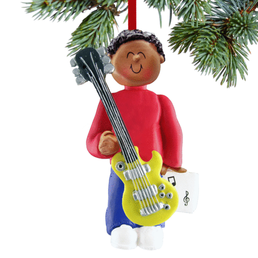 Electric Guitar Player Male Christmas Ornament