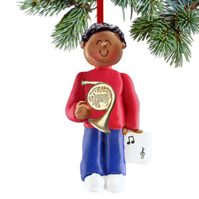 French Horn Player Male Christmas Ornament