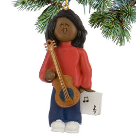Guitar Player Female Christmas Ornament