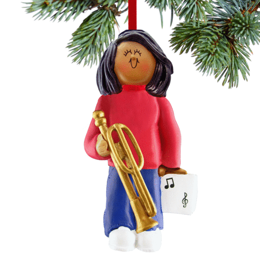 Trombone Player Female Christmas Ornament