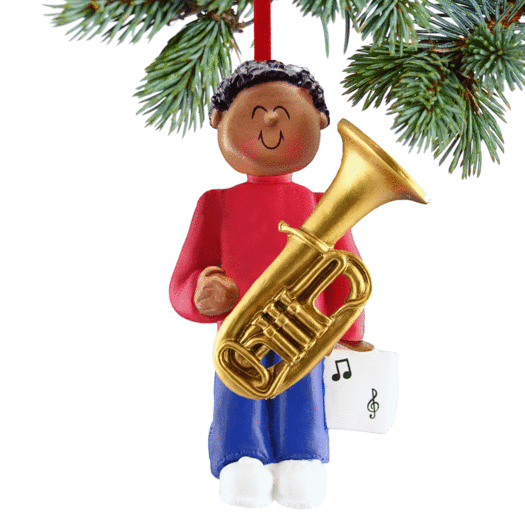 Tuba Player Male Christmas Ornament