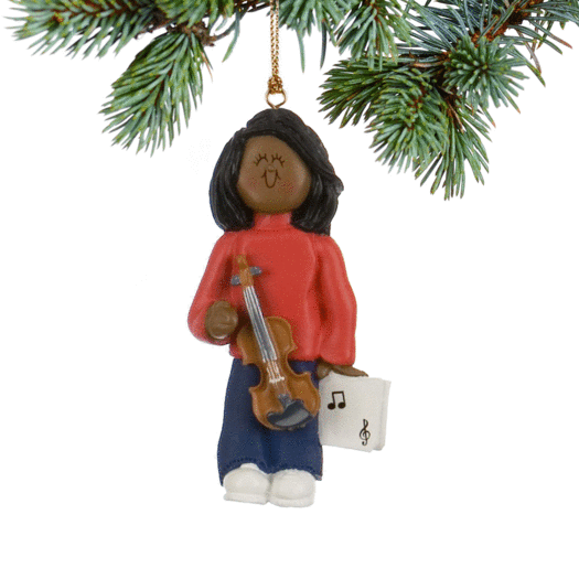 Violin Player Female Christmas Ornament