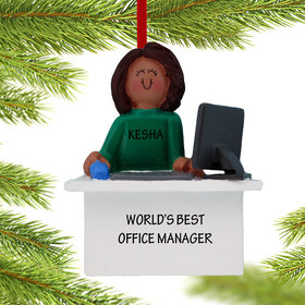Personalized Office Manager Female Christmas Ornament