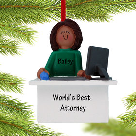 Personalized Attorney Female Christmas Ornament