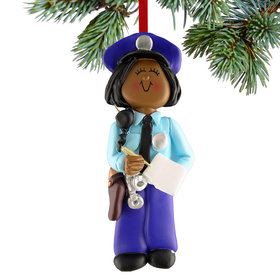 Personalized Policewoman Writing a Ticket Christmas Ornament