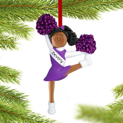 Personalized Cheerleader in Purple Uniform
