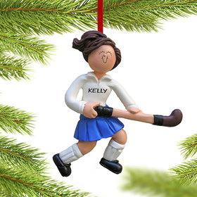 Personalized Field Hockey Player Christmas Ornament