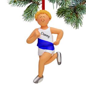 Personalized Runner Male Christmas Ornament