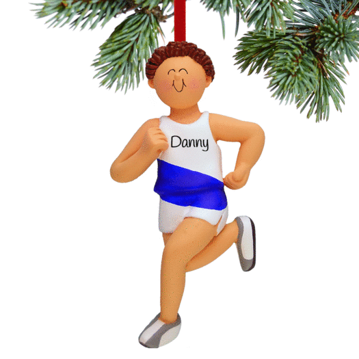 Personalized Runner Male Christmas Ornament