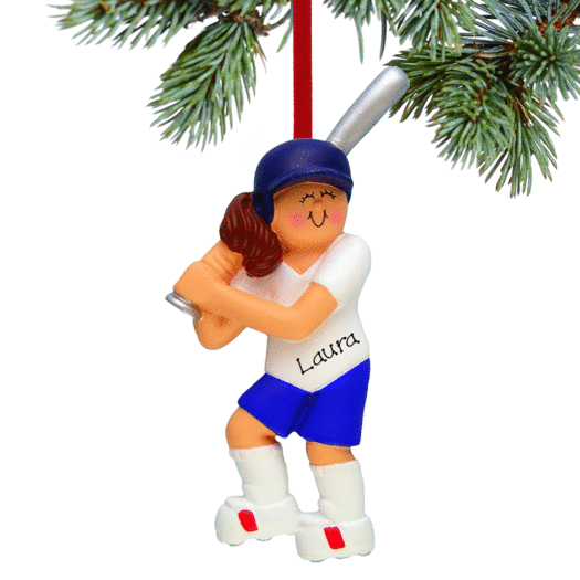 Personalized Softball Female Christmas Ornament
