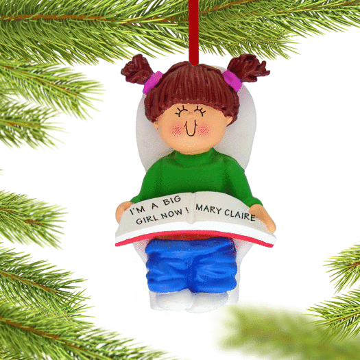 Personalized Potty Training Girl Christmas Ornament
