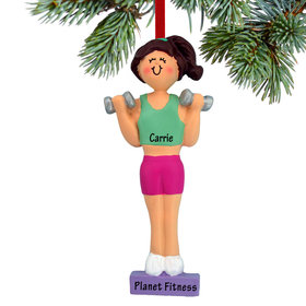 Personalized Weightlifter Female Christmas Ornament