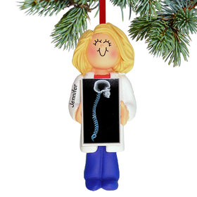 Personalized Chiropractor or X-ray Tech Female Christmas Ornament