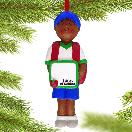 First Day of School Boy Christmas Ornament