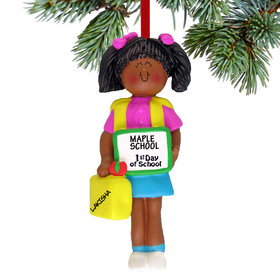 Personalized First Day of School Girl Christmas Ornament