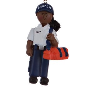 Personalized EMT or Delivery Person Female Christmas Ornament