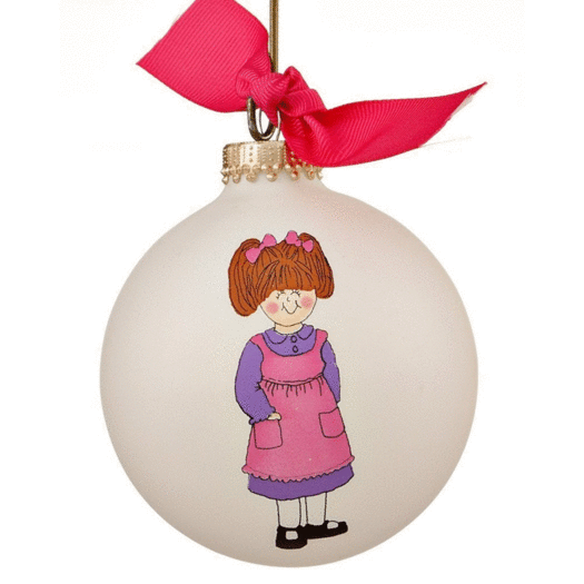 Little Brunette Girl Christmas Ornament