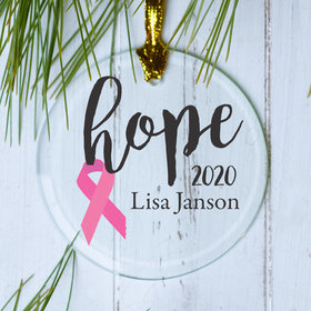 Personalized Choose your Ribbon Color - Pink Christmas Ornament