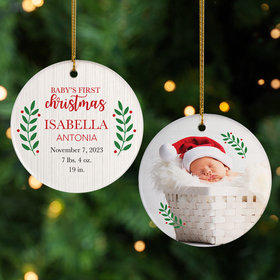Personalized Baby's First Christmas Photo Christmas Ornament