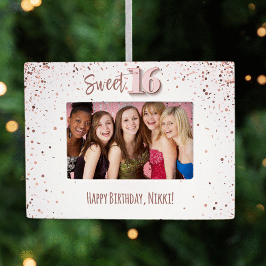 Personalized Sweet 16 Picture Frame Photo Ornament