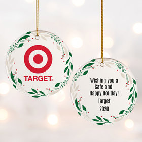 Add Your Logo Wreath Christmas Ornament