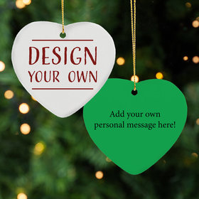 Personalized Design Your Own Heart Christmas Ornament