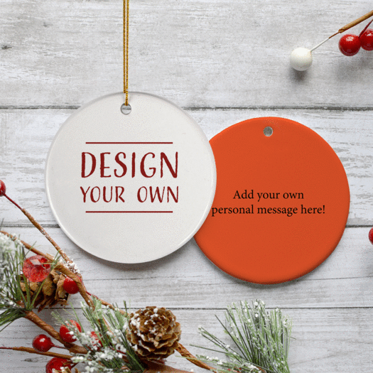 Personalized Design Your Own Round Christmas Ornament