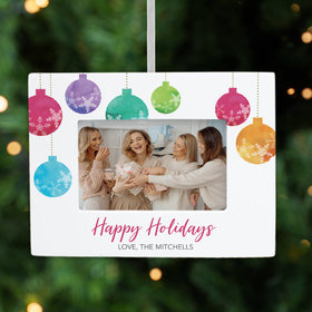 Personalized Family Holiday Picture Frame Photo Ornament