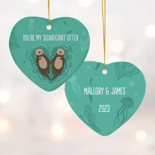 Personalized Significant Otter Christmas Ornament