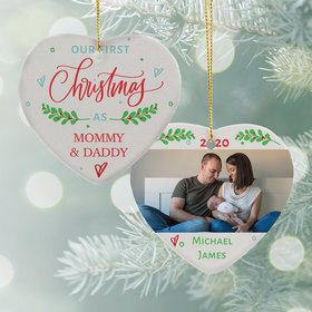 Personalized First Christmas as Mom & Dad Christmas Ornament